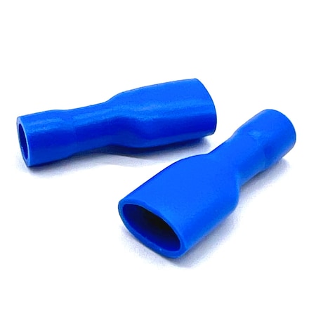 Boltsandnuts.Com Fork Terminal, 14 AWG, 600 V, PVC, Vinyl Insulated, Blue, 200 PK EL-1614-FIFSPADE-VB-200